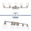 Luminaire de meuble-lavabo industriel 6 lumières avec abat-jour en verre transparent avec finition nickel brossé-122082027-122082025