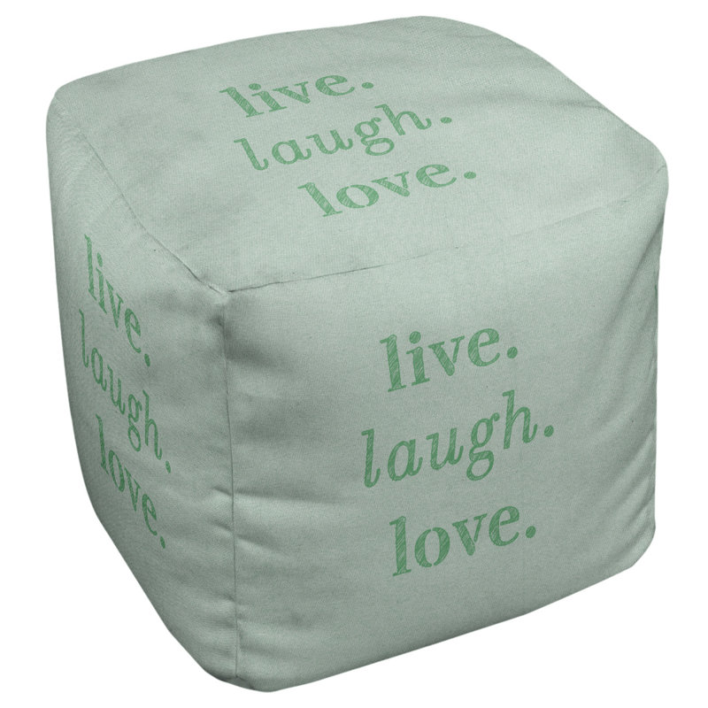 Upholstered Ottoman, Light Green/Green