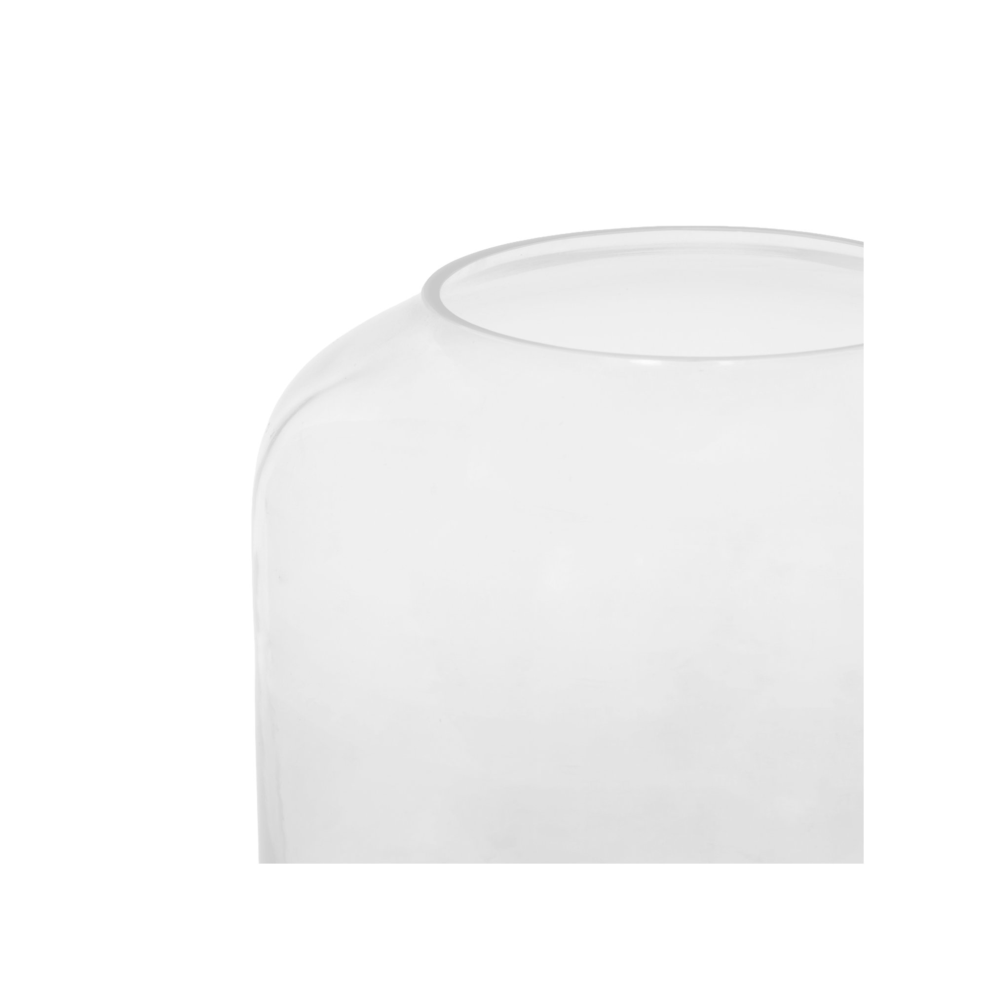Cole and Grey Glass Wide Clear Room Hurricane Lamp with Elevated Base, Clear, 8.5" H x 8" W x 8" D