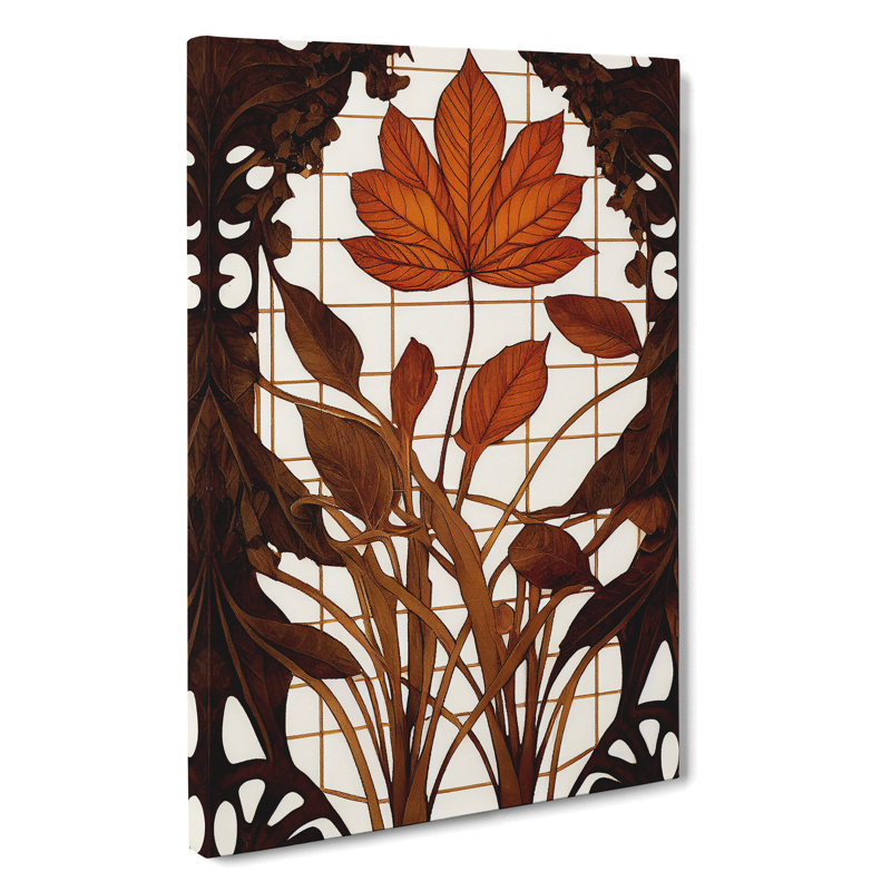 Art Nouveau Leaves - Wrapped Canvas Print, 50cm H x 35cm W x 3cm D