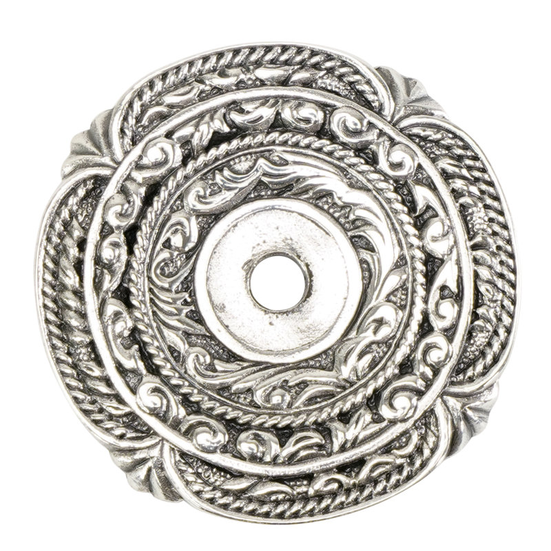 GLENDALE BACK PLATE; FLORENTINE, Burnish Silver
