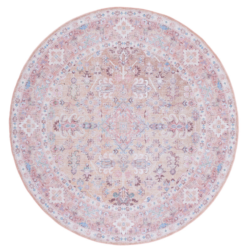 Tapis oriental lavable à la machine Layhill Performance, Rond 6 pi 7 po