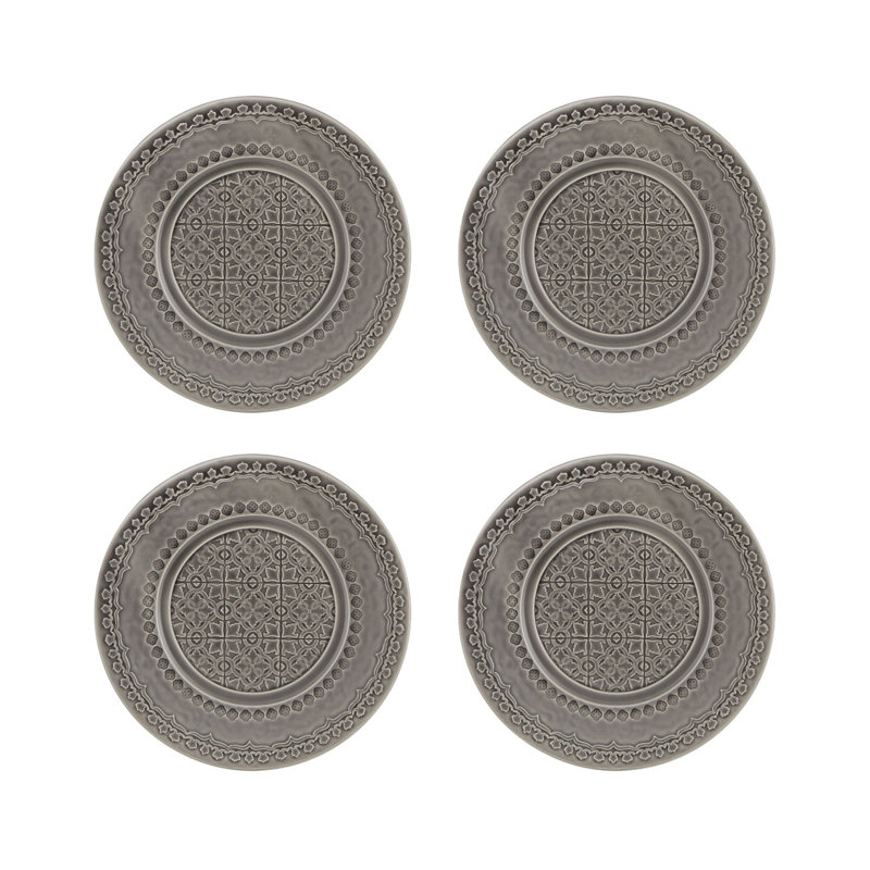 Rua Nova Earthenware Salad/Dessert Plate, Anthracite