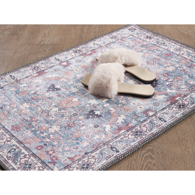 Zehorit Machine Washable Vintage Area Rug For Living Room, Hallway Runner, Entryway Rug, Rectangle 2' x 2'11"