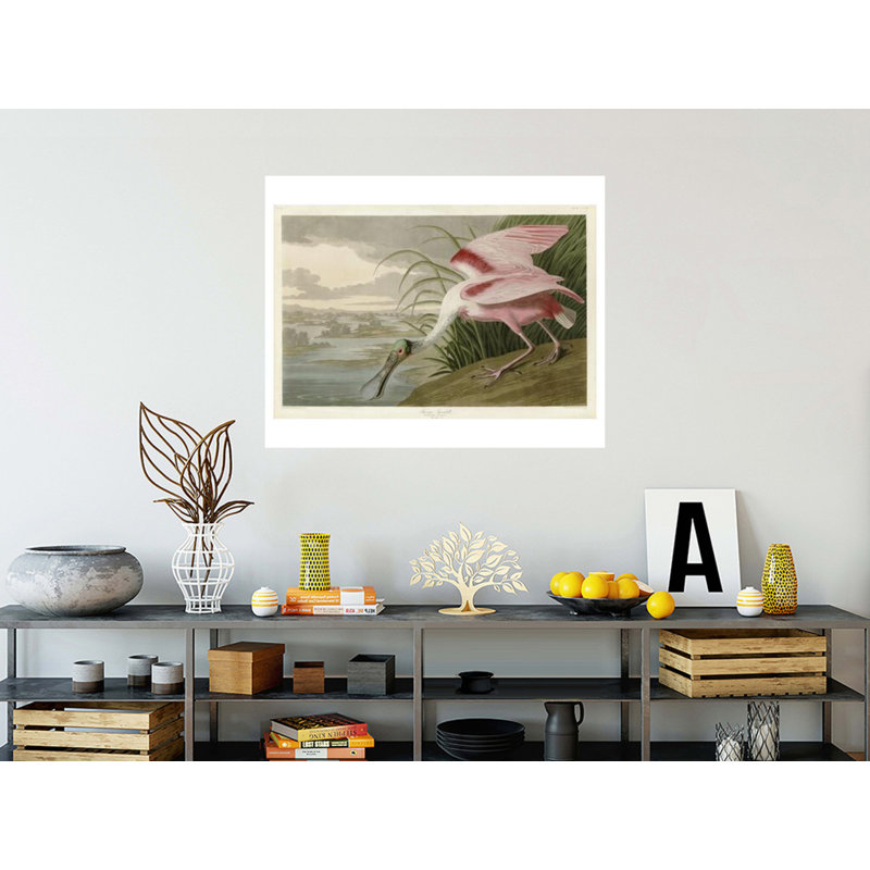 «Spatule rosée» par John James Audubon - estampe numérique, H 32 po x l 40 po