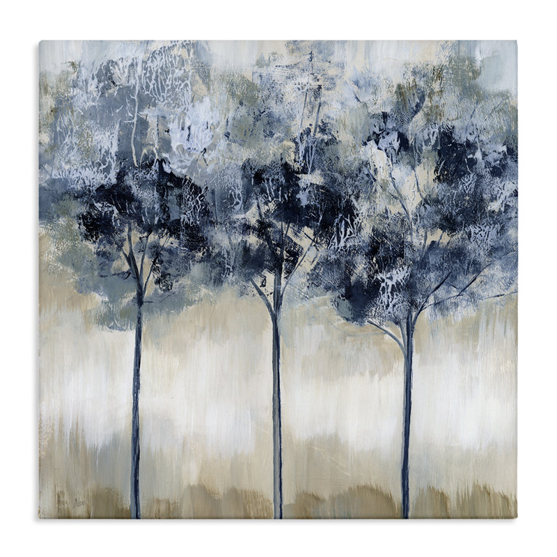 Art mural abstrait sur toile Mute Tree Trio, design par Nan, H 36 po x l 36 po