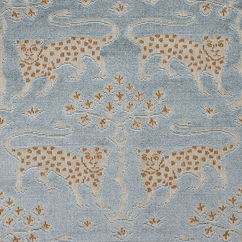Woodland Leopard Velvet Fabric, Mineral