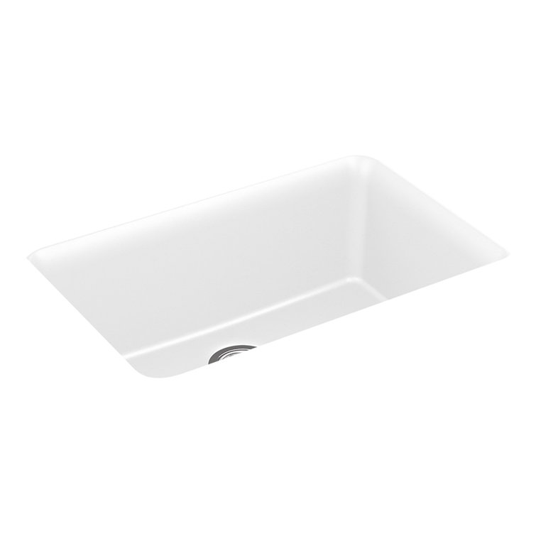 KOHLER Cairn 27-1/2 in. x 18-5/16 in. x 9-1/2 in. Neoroc Granite Composite Undermount Single-Bowl Kitchen Sink In Matte Black