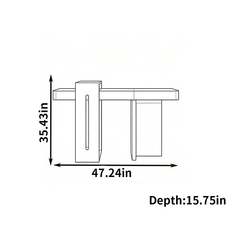 Table d'entrée italienne minimaliste, 35.43" H x 47.24" W x 15.75" D
