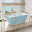 Baignoire de trempage autoportante de 60 pouces, 65 gallons, 100% acrylique vierge pure avec drain et trop-plein, blanc brillant