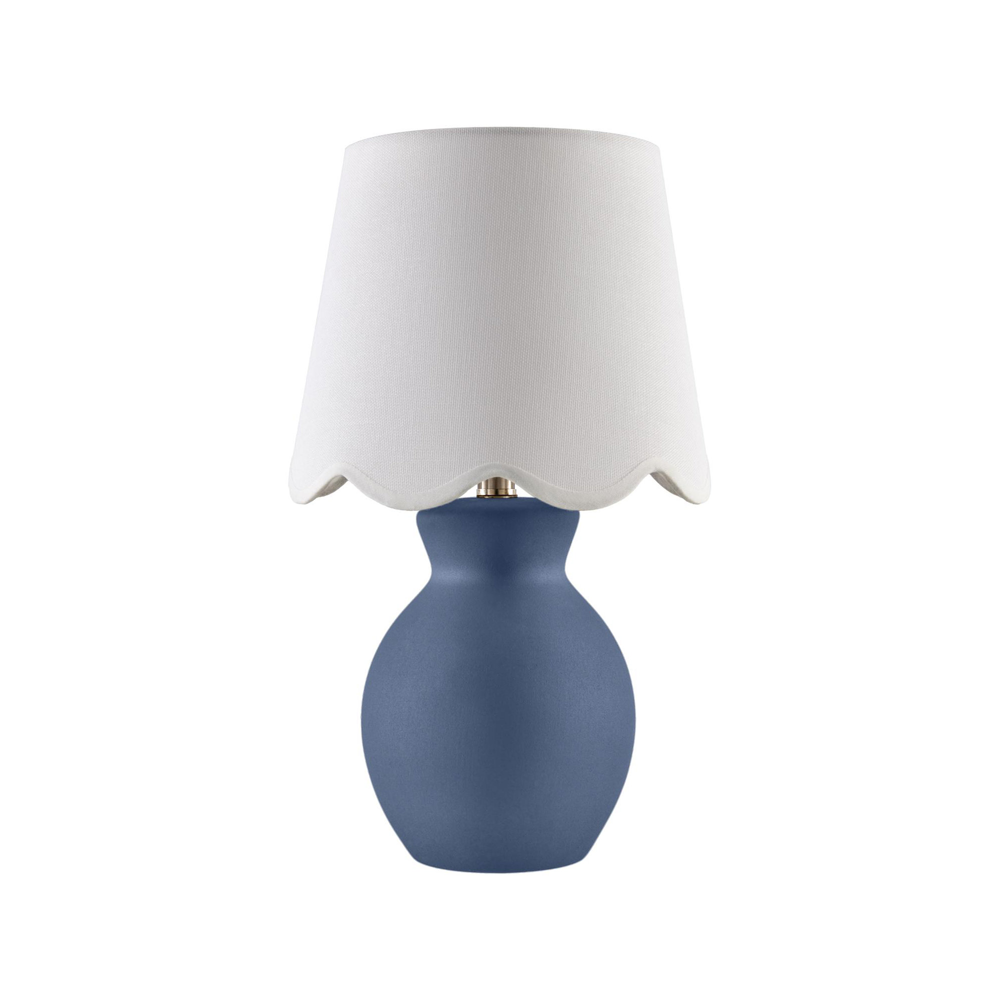 Momsen Scallop Shade Matte Lamp, White, Blue, 15"H x 8"W x 8"D