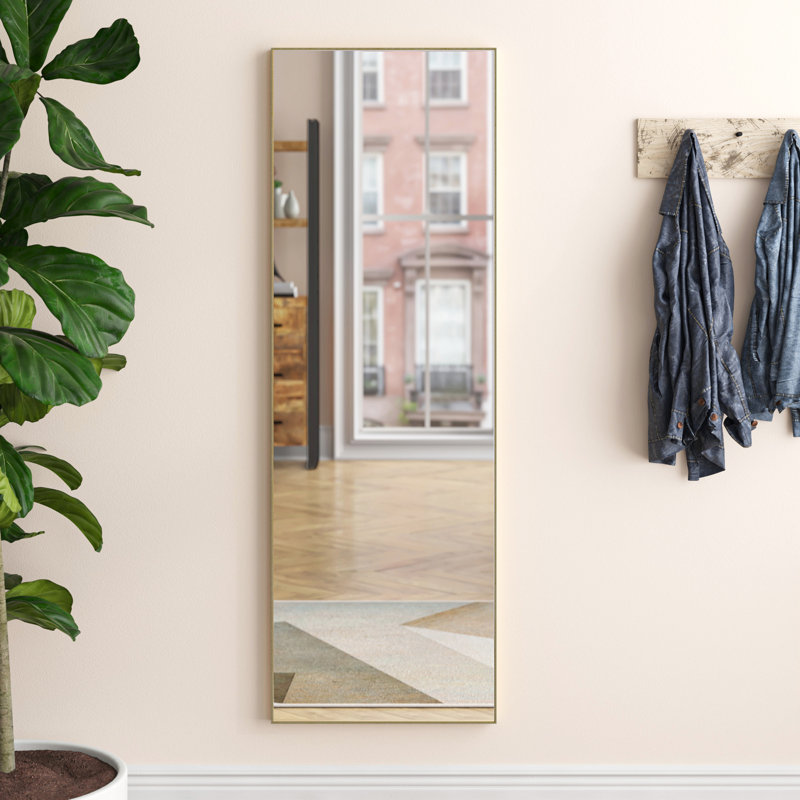 Foran Rectangle Wall Mirror, Gold, 40" H x 20" W