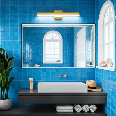 Ralbay 24-Inch LED Bathroom Vanity Light Bar With 5 Color Temperature Dimmable Lighting, Modern Matte Gold Finish, 24W Energy Efficient For Bathroom Makeup Mirror