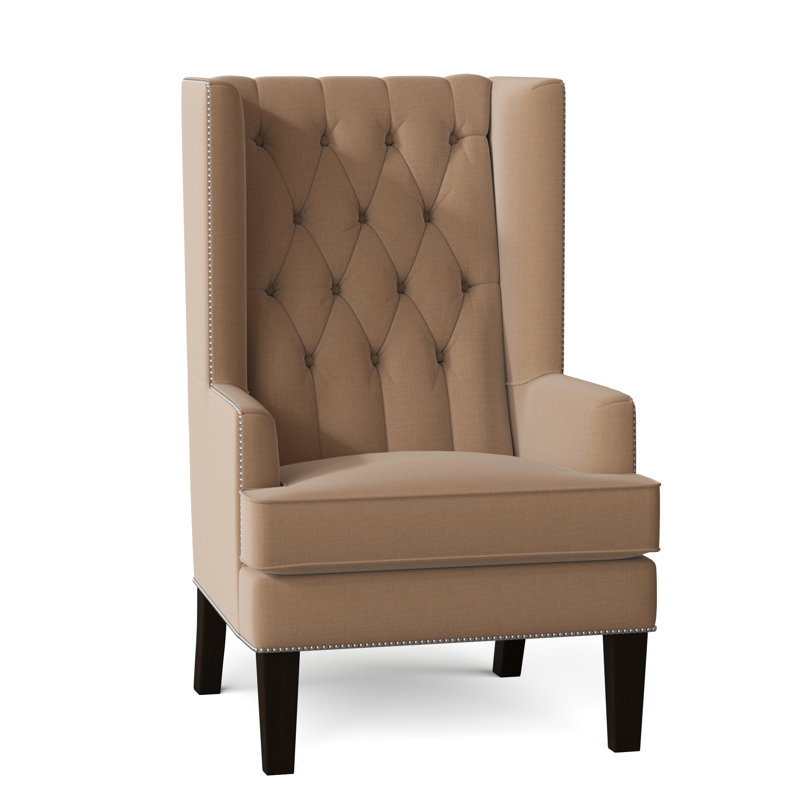 Searle Upholstered Wingback Chair, Black, Ireland Café