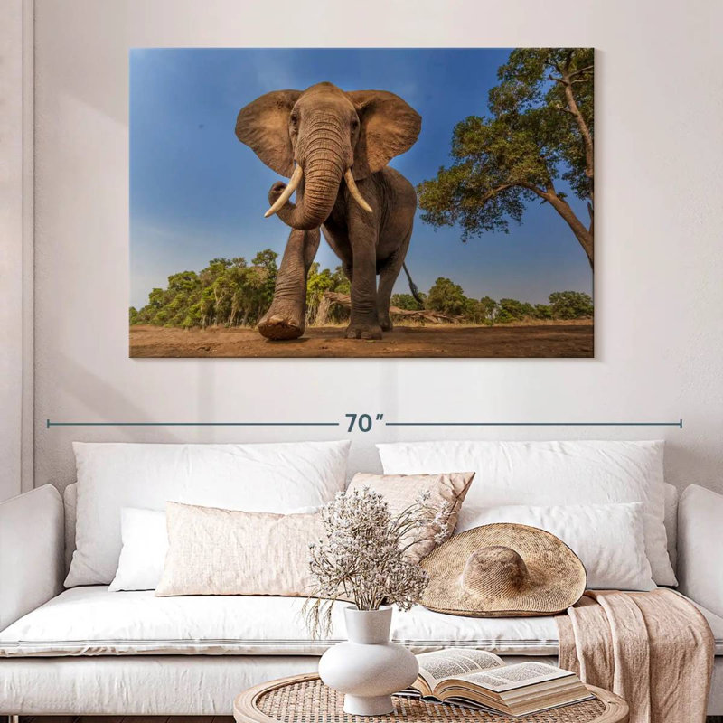 Brampt Playful African Elephant, 34" H x 51" W