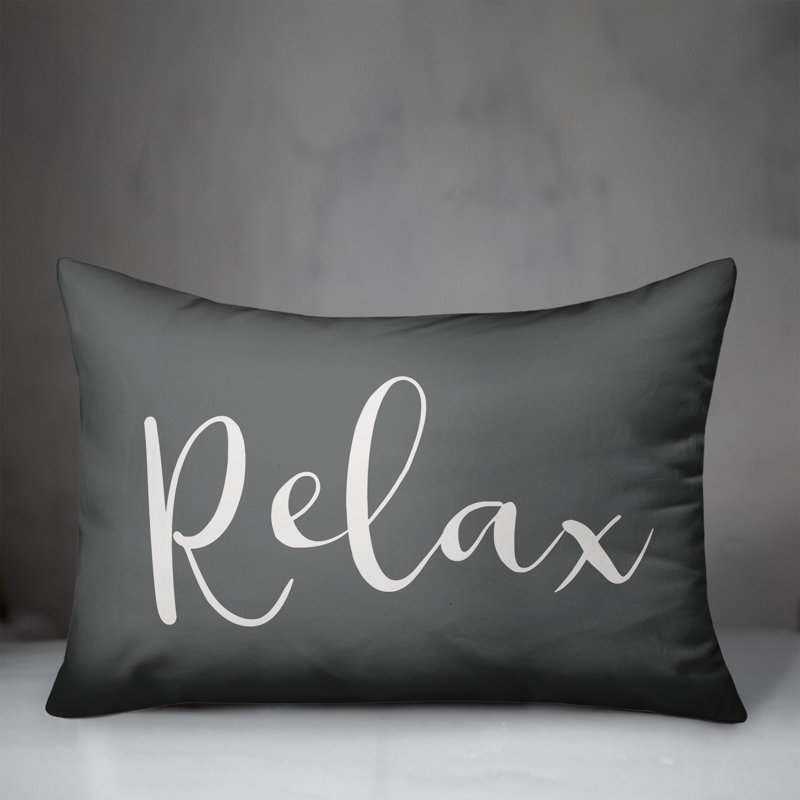 Outdoor Throw Pillow, Dark Gray/White