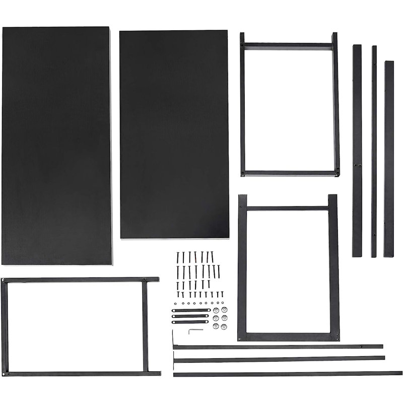 Bernard L-Shape Writing Corner Desk, Computer Desk, Black