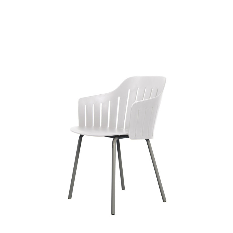 Choice Chair Indoor and Four Steel Legs Base with Upholstery Cane-line Ambience Seat Cover, Dark Gray, White, Taupe
