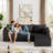 Boneless 104.25''W Corduroy Modular Sectional Sofa, No Assembly Required-2101064972