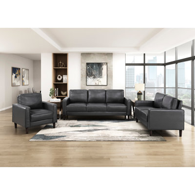 Fauteuil rustique en similicuir 3 pièces Rustic
