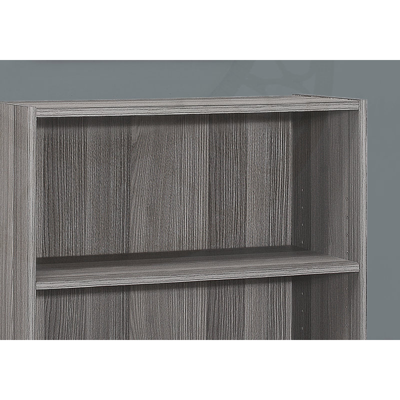 Étagère à livres Jesscia Zora, 36 po, 3 tablettes, Gris, (3 Shelves) 35.5" H x 24.75" W x 11.75" D