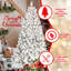 Arbre de Noël floqué avec lumières UL et pommes de pin naturelles - pointes en PVC enneigées, pointes, structure à charnières, support en métal stable, installation facile-117530737