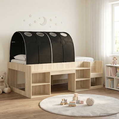  Bed with Tunnel with Shelf with Storage 4 pcs Engineered Wood Frame