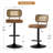 Adjustable Height 360° Swivel Bar Stools With Rattan Back-913062238