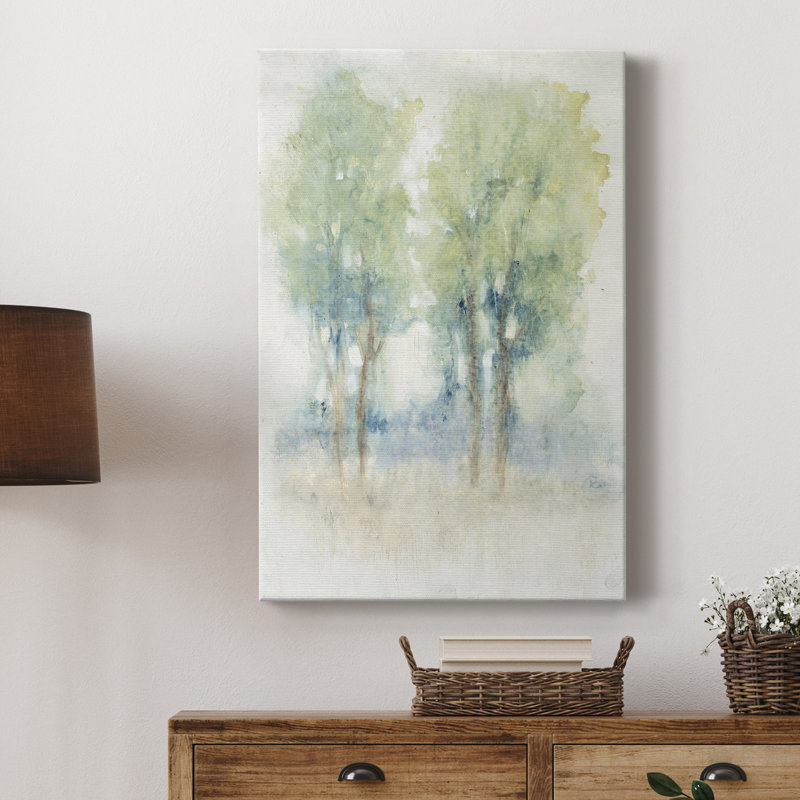 Toile tendue avec châssis de qualité supérieure «Spontane Landscape I» - prête à être accrochée, H 60 po x l 40 po x P 1 po