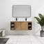 Meuble-lavabo mural moderne avec lavabo double, meuble-lavabo à charnière de porte, style contemporain