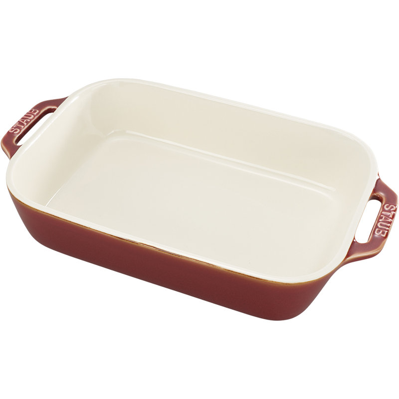 Ceramique Ceramic Rectangular Oven Dish, Rustic Red
