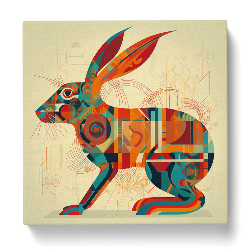 Hare Constructivism No.3 - No Frame Print, 50cm H x 50cm W x 3cm D