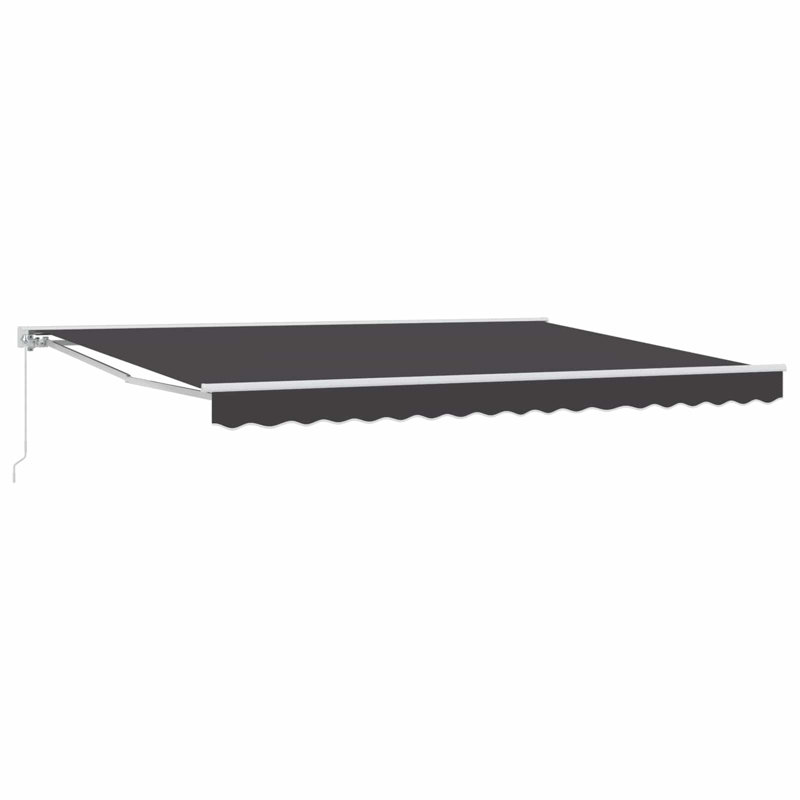 VidaXL Polyester Cover Retractable Patio Awning, Anthracite/White, 165cm H x 500cm W x 300cm D