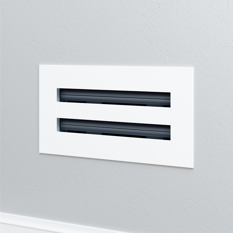 Grille de registre décorative pour mur et plafond en métal blanc mat, L 10 po x l 4 po
