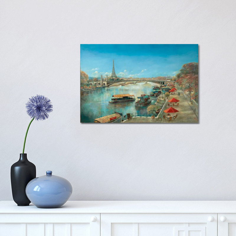 River Tranquility by Ruane Manning - Wrapped Canvas Painting, Wrapped Canvas, 20.32 cm H x 30.48 cm W