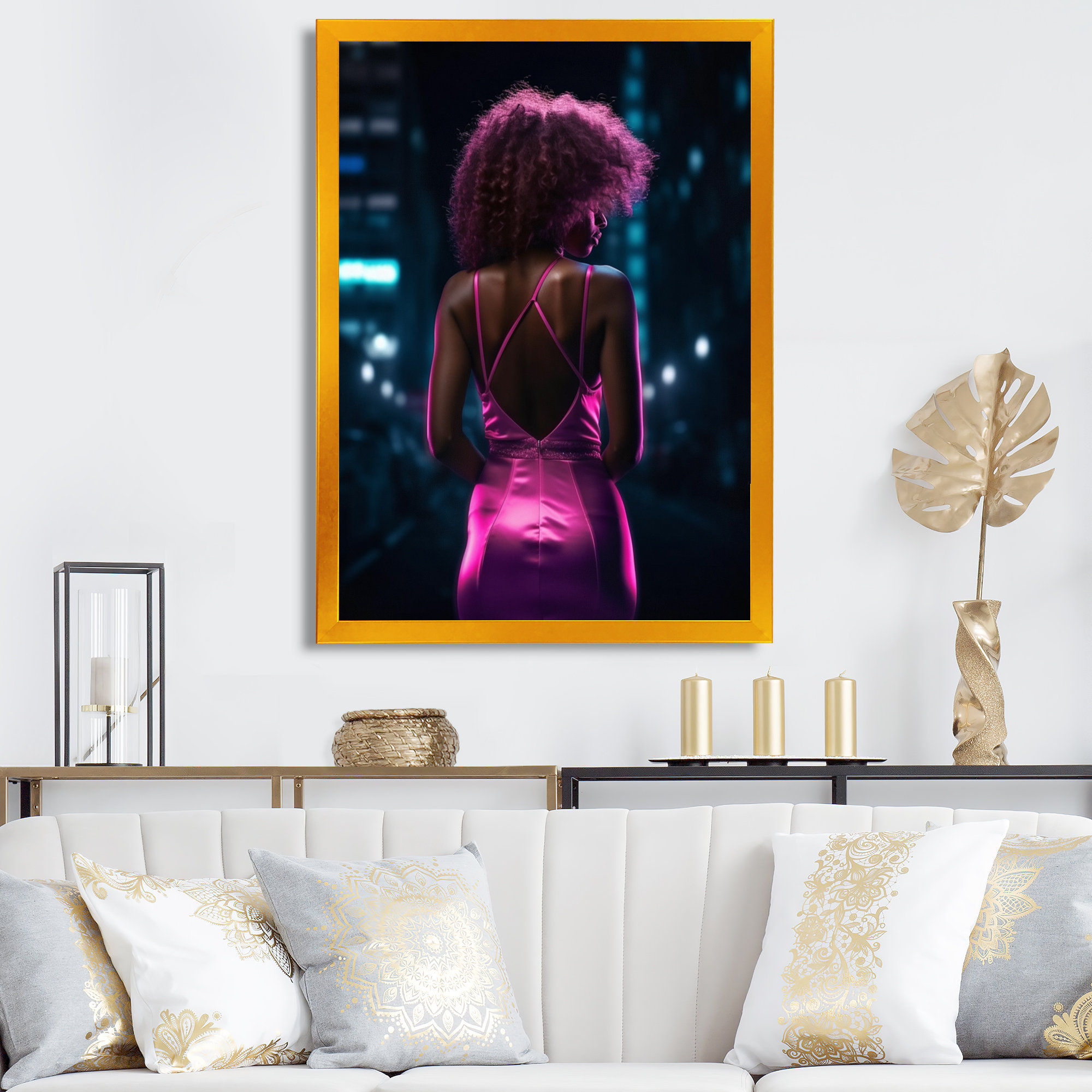 Mercer41 African American Black Art Afro Girl Painting Print On Wrapped  Canvas Wall Art Set On Canvas 3 Pieces Print & Reviews