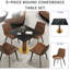 Ensemble 5 pièces de table de conférence carrée en métal fritté avec 4 chaises en cuir-1089726708-1089670938