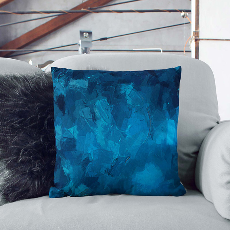 Abstract Square Throw Cushion, White, 55cm H x 55cm W x 20cm D