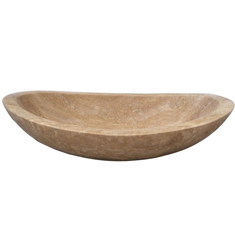 Barclay Maricopa 13'' Beige Travertine Stone Rectangular Bathroom Sink