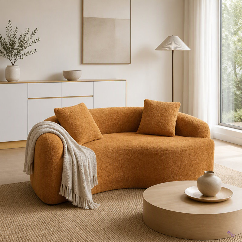 Canapé modulaire en chenille Boneless S, Chenille orange