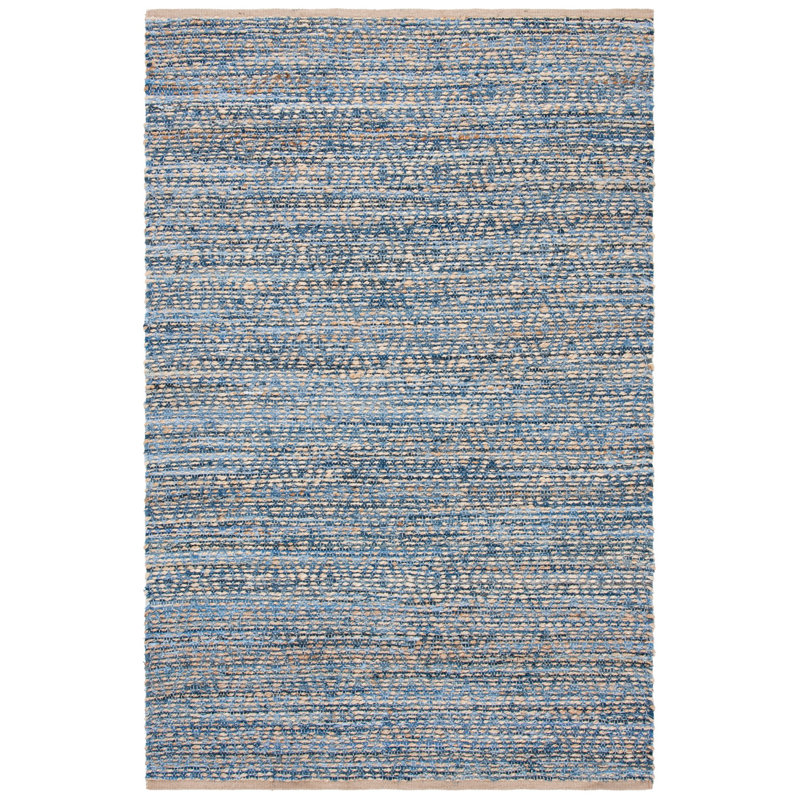 Arria Hand Woven Cotton Denim/0.4 Jute Rug in Natural/Blue, Rectangle 10' x 14'