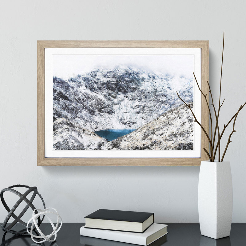 Hidden Lake in Snowdonia North Wales - Framed Print, Oak Framed, 27cm H x 36cm W x 2cm D