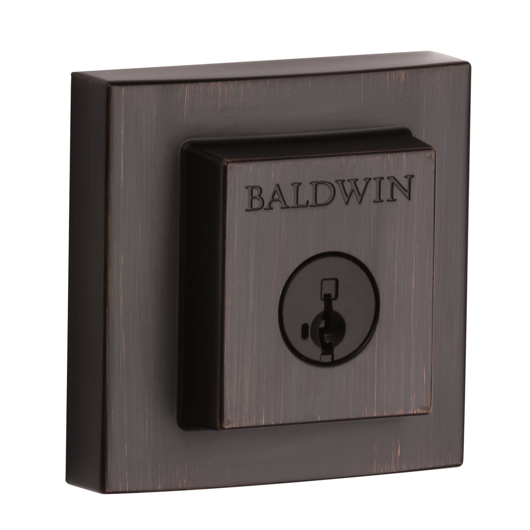 Prestige 380 Square Single Cylinder Deadbolt Featuring SmartKey® Security Baldwin