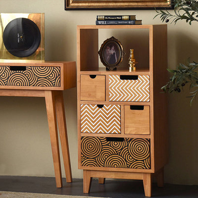 Commode d'appoint en bois massif Bertrando