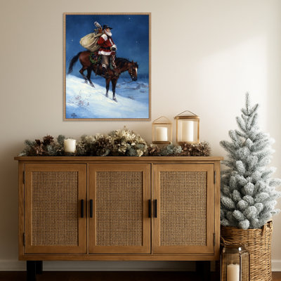 «A Cowboy Christmas» par Jack Sorenson, reproduction d'art sur toile encadrée