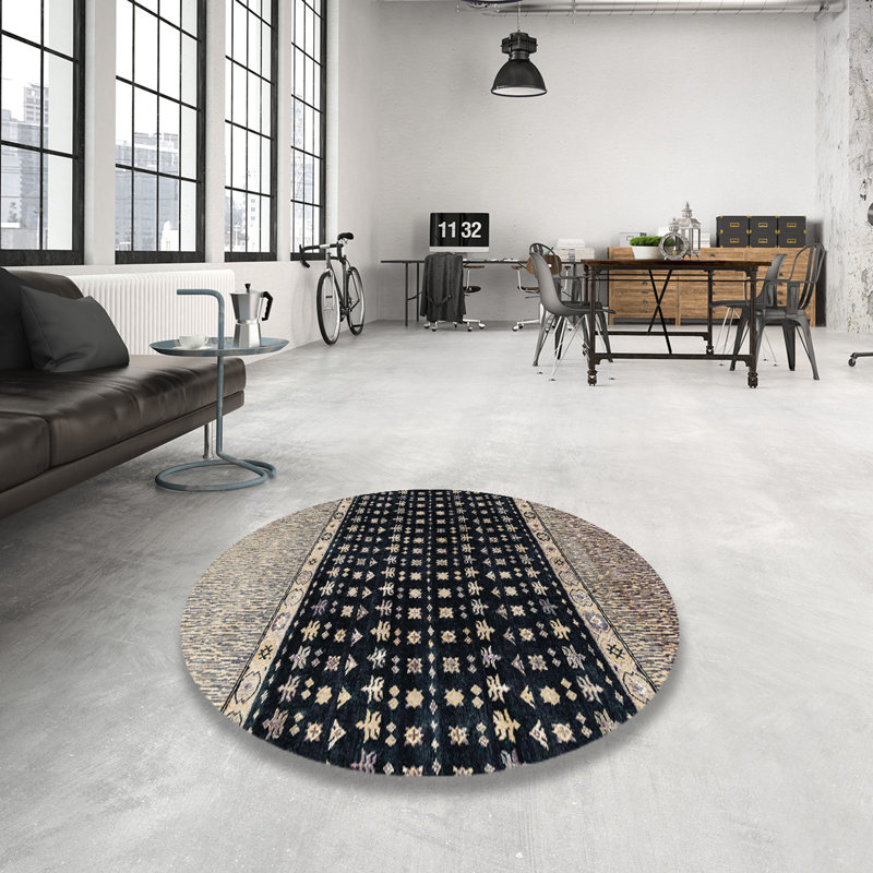 Tapis abstrait moderne 4483, Rond 8 pi