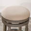 30" Bar Stool, Weathered Grey Finish, Beige Fabric Seat