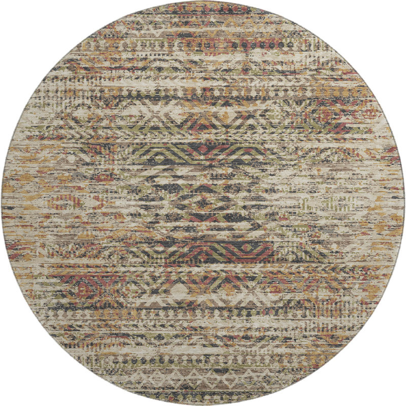 Premium Machine Washable Ansley Moroccan Rug, Round 8'