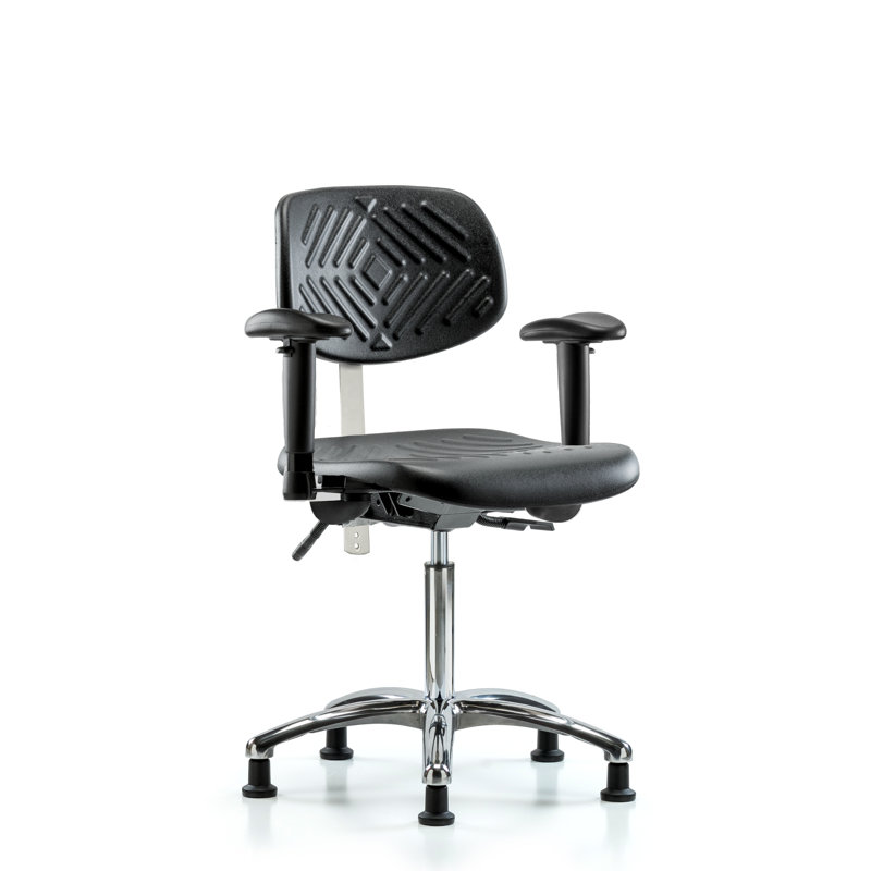 Angelita Task Chair, Glides, Black