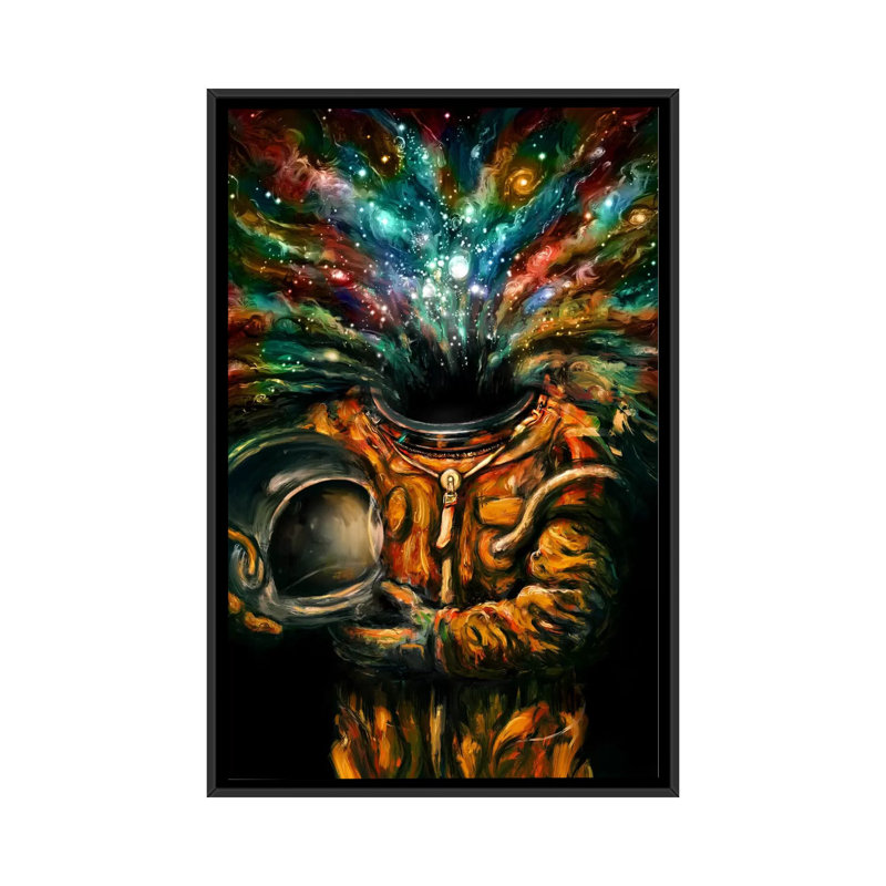 «Inhale», impression sur toile, H 26 po x l 18 po x P 1,5 po, Toile avec cadre noir, Pas de tapis